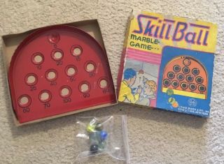 Vintage Collectible " Skill Ball " Marble Game By Louis Marx & Co. ,  Inc.  Box