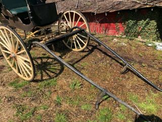 HORSE DRAWN CARRIAGE WAGON BUGGY ANTIQUE SURREY FRINGE TOP 3