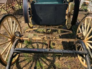 HORSE DRAWN CARRIAGE WAGON BUGGY ANTIQUE SURREY FRINGE TOP 8