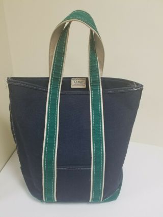 Vintage Ll Bean Freeport Maine Blue And Green Boat And Tote Rare