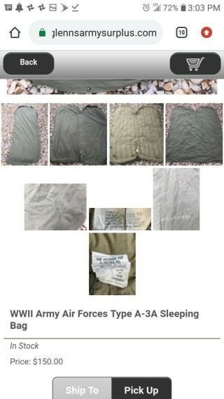 RARE WWII US ARMY AIR FORCES SLEEPINBAG TYPE A3 GOOSE DOWN PAID 300$ @ 4