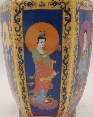 230mm Handmade Painting Cloisonne Porcelain Vase Figures YongZheng Mark Deco Art 2