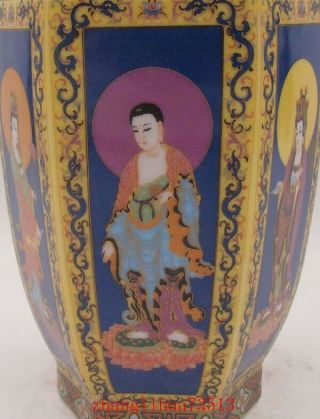 230mm Handmade Painting Cloisonne Porcelain Vase Figures YongZheng Mark Deco Art 3