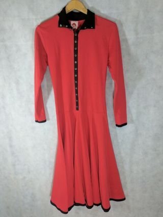 Betsey Johnson Vintage Punk Face Sweater Gown Dress Red Size 6