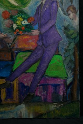 Oil on canvas,  vintage,  NOT PRINTED,  signature Marc Chagall (31.  8 x 25.  5 inches) 8