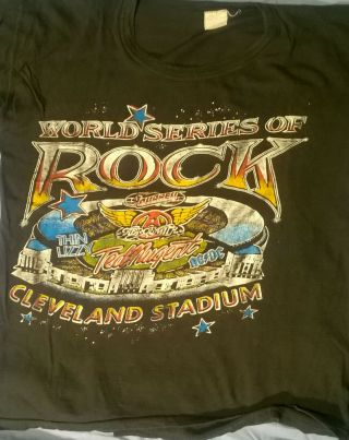 Vintage 1979 World Series Of Rock Cleveland Stadium T - Shirt Aerosmith 5