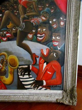 ANTIQUE OIL PAINTING CANVAS BLACKAMOOR AFRICAN AMERICAN SIGNED COVARRUBIAS 5