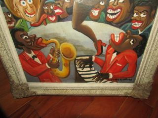 ANTIQUE OIL PAINTING CANVAS BLACKAMOOR AFRICAN AMERICAN SIGNED COVARRUBIAS 9