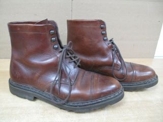 John Lobb Vintage Cap Toe Brown Leather Boots Paris 7.  5