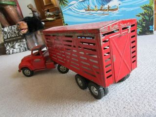 Vintage Tonka Semi Truck Livestock Cattle Hauler Trailer 7