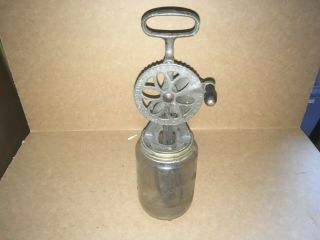 Vintage Holt Lyon Jar Cream Whip And Mayonnaise Mixer