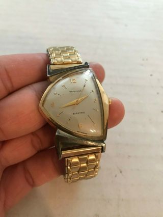 Rare Vintage 10K Gold Filled Men ' s Hamilton Electric Wrist Watch 2