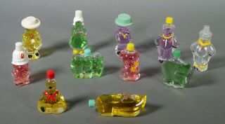 Estate Find Of 11 Figural S.  Kleinkramer Bergen Op Zoom Holland Perfume Bottles