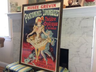 Large Vintage French Lithograph,  Poster 1896 Musee Grevin,  Jules Cheret