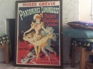 Large Vintage French Lithograph,  Poster 1896 Musee Grevin,  Jules Cheret 4