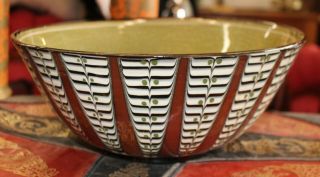 Herman Kahler Vintage Danish Modern Denmark Pottery Bowl Ceramic 11 3/4 "