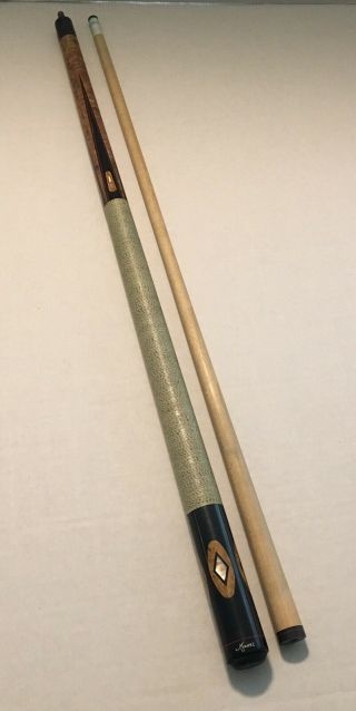 Vintage Meucci Mother Of Pearl 4 Point Wrapped Pool Cue 58 "