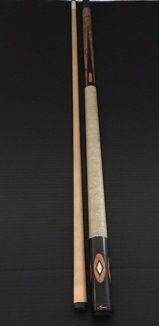 Vintage Meucci Mother of Pearl 4 Point Wrapped Pool Cue 58 