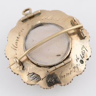 Antique Victorian Mourning 10k Gold Amethyst Pearl Locket Brooch Pin Pendant 8