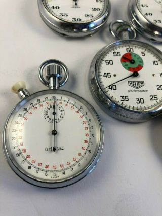 5 X VINTAGE LEONIDAS - BREGUET Vintage Stopwatch Heuer Swiss (All Running) 2