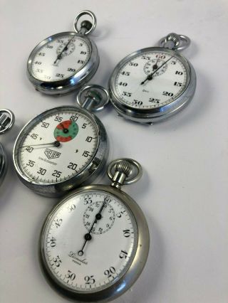 5 X VINTAGE LEONIDAS - BREGUET Vintage Stopwatch Heuer Swiss (All Running) 4