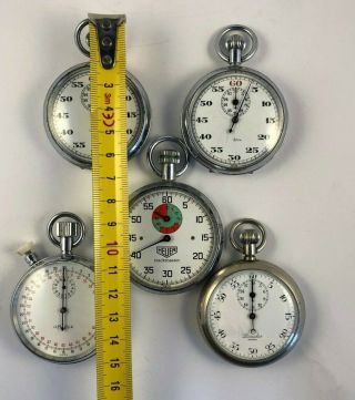 5 X VINTAGE LEONIDAS - BREGUET Vintage Stopwatch Heuer Swiss (All Running) 5