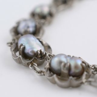 Vtg 1950s Japanese Japan Sterling Silver Baroque Pearl Necklace Bracelet Set 10