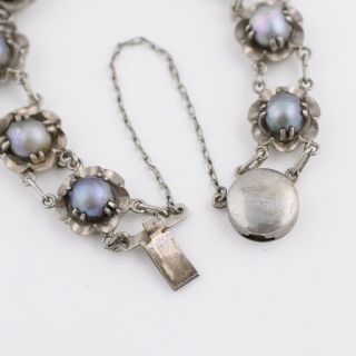Vtg 1950s Japanese Japan Sterling Silver Baroque Pearl Necklace Bracelet Set 12