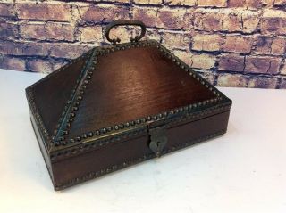 Vintage Wooden Storage Box with Hinged Lid From Arte De Mexico 3