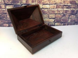 Vintage Wooden Storage Box with Hinged Lid From Arte De Mexico 4