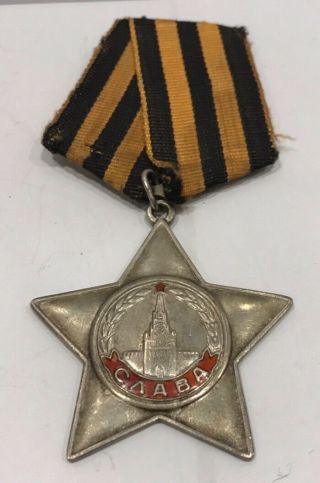 Soviet Russian Wwii Order Of Glory 3rd Cl 648359 Silver