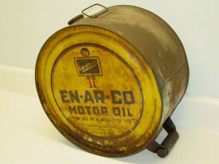 Vintage En - Ar - Co Motor Oil Can,  Tub,  With Cap,  Enarco 2