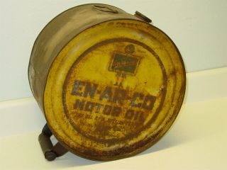 Vintage En - Ar - Co Motor Oil Can,  Tub,  With Cap,  Enarco 3