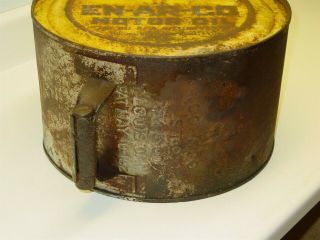 Vintage En - Ar - Co Motor Oil Can,  Tub,  With Cap,  Enarco 5