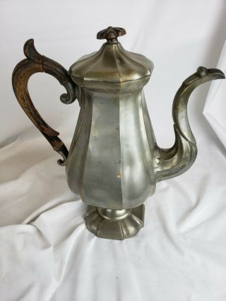 Antique James Dixon @ Sons Pewter Coffee Pot Ca.  1850s,  Some Issues