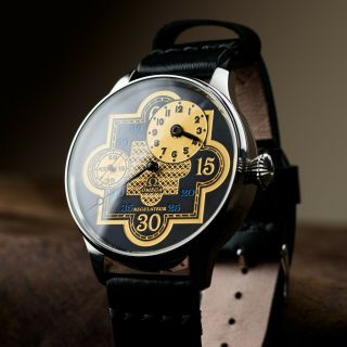 Omega Regulateur Wristwatch Vintage Pocket Watch Antique Mechanism Black Watch
