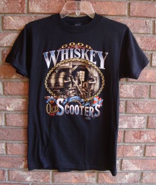 Vintage 1986 3d Harley Davidson T - Shirt Size M Good Whiskey And Old Scooters