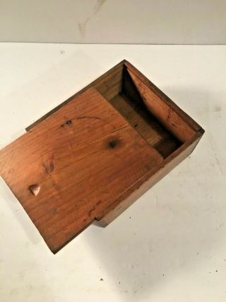 Vintage Antique Primitive Wood Box With Sliding Lid Estate Find