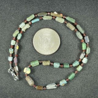 Ancient Roman Glass Beads 1 Medium Strand 100 - 200 Bc 0978