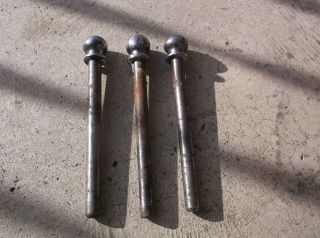 3 Vintage Hinge Pins Cannon Ball Top Door Hardware - 3 1/8 "