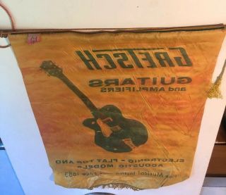 Vintage Gretsch Guitars And Amplifiers Advertising Banner 1950s - 60s 7