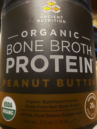 Ancient Nutrition Organic Bone Broth Protein Peanut Butter 600g (1.  32lb)