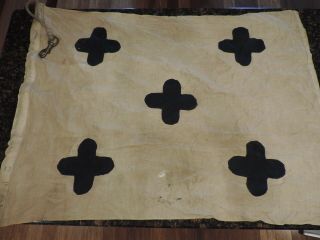 5 Vintage Wwii Us Navy Boat Or Martime Signal Flags 36 " With Rope Channel
