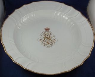 Antique KPM Berlin Porcelain Royal Kaiser Crown Monogram Plate Porzellan Teller 2