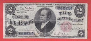 1891 $2 Red Seal William Windom Antique Silver Certificate