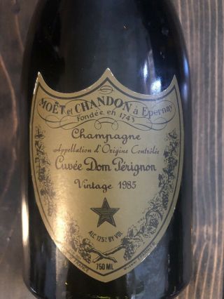 Cuvee Dom Perignon Rare Vintage 1985 Champagne WITh Silver Ice Bucket 2