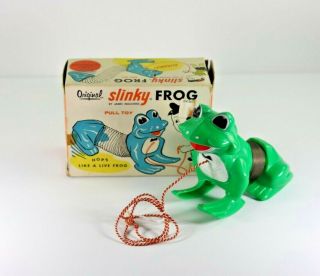 Vintage Slinky Frog Pull Toy No.  440,  James Industries,