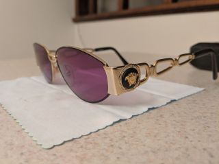 Vtg Gianni Versace Medusa Sunglasses Gld Metal Frame Very Special
