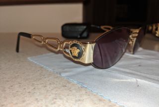 Vtg Gianni Versace Medusa Sunglasses Gld Metal Frame Very Special 6