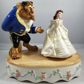 Disney Beauty And The Beast Porcelain Dancing Music Box (, Vintage,  Schmid)